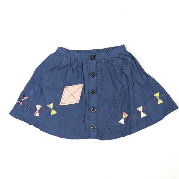 Matilda Jane Skirt Girls Size 4 Chambray Mini Kites Applique - Picture 1 of 5